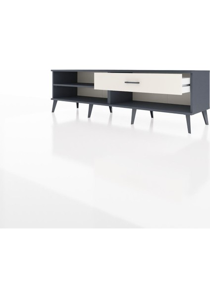 Hyperion Tv Ünitesi Tek Raflı Tek Çekmeceli 176X44X51 Antrasit-Antrasit/aytaşı modelleri