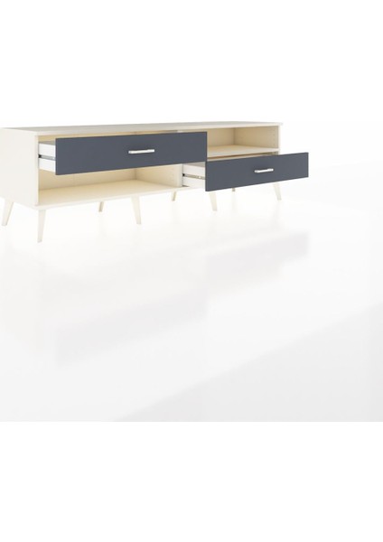 Hyperion Tv Ünitesi Tek Raflı 2 Çekmeceli 176X44X51 Aytaşı-Aytaşı/antrasit indirimleri