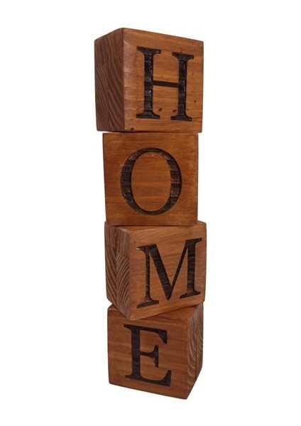 Home Yazılı Ahşap Dekoratif Küpler El Yapımı Mini Blok Seti 4cm modelleri
