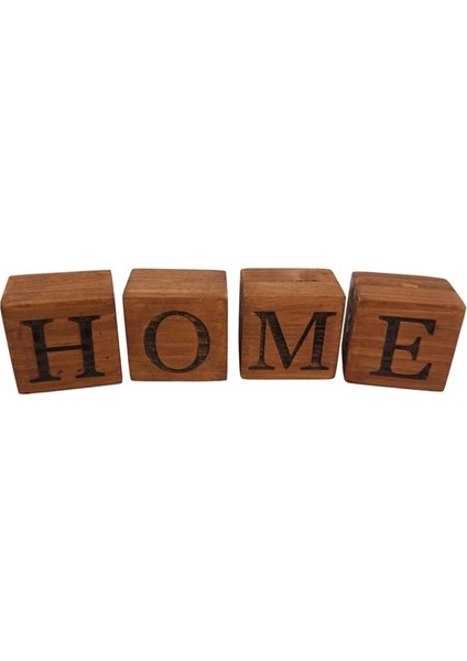 Home Yazılı Ahşap Dekoratif Küpler El Yapımı Mini Blok Seti 4cm fırsatları