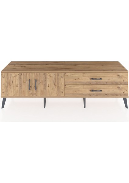 Hyperion Tv Ünitesi Tek Raflı 2 Çekmeceli 2 Kapaklı 176X44X51 Çam-Çam/çam