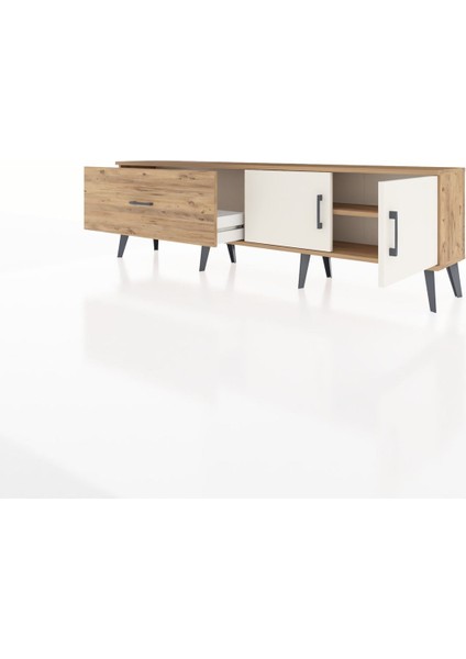 Arges Tv Ünitesi Tek Raflı Tek Çekmeceli 2 Kapaklı 176X30X51 Çam-Aytaşı/çam modelleri