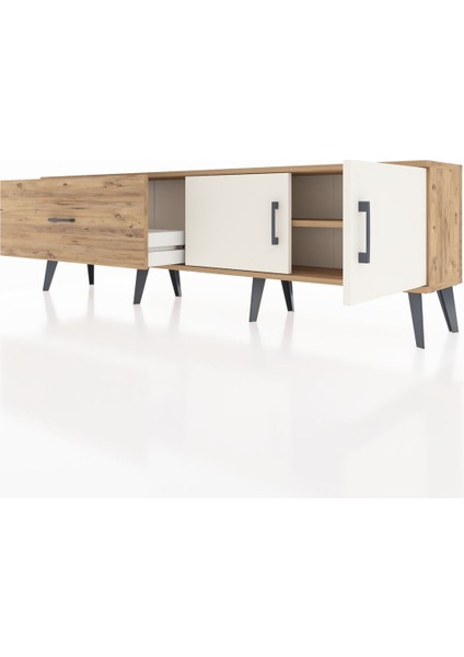 Arges Tv Ünitesi Tek Raflı Tek Çekmeceli 2 Kapaklı 176X30X51 Çam-Aytaşı/çam fırsatları