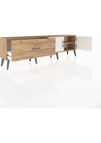 Arges Tv Ünitesi Tek Raflı Tek Çekmeceli 2 Kapaklı 176X30X51 Çam-Aytaşı/çam indirimleri