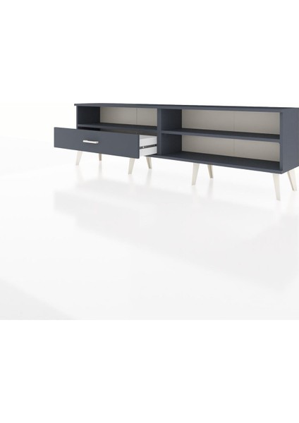 Arges Tv Ünitesi 2 Raflı Tek Çekmeceli 176X30X51 Antrasit-Antrasit/antrasit modelleri