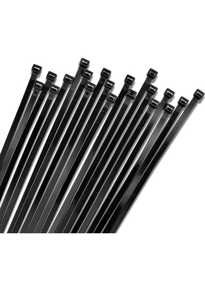 Kablo Bağı, 100'LÜ Paket Plastik Kelepçe (3,6 mm Kalınlık, Siyah, 300 mm Uzunluk)