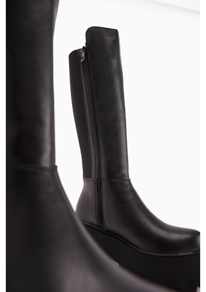 Sannah Siyah Platform Topuklu Kadın Çizme fırsatları