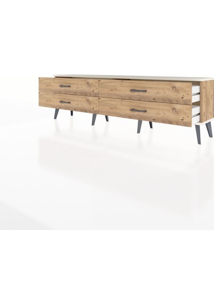Arges Tv Ünitesi 4 Çekmeceli 176X30X51 Çam-Aytaşı/çam modelleri