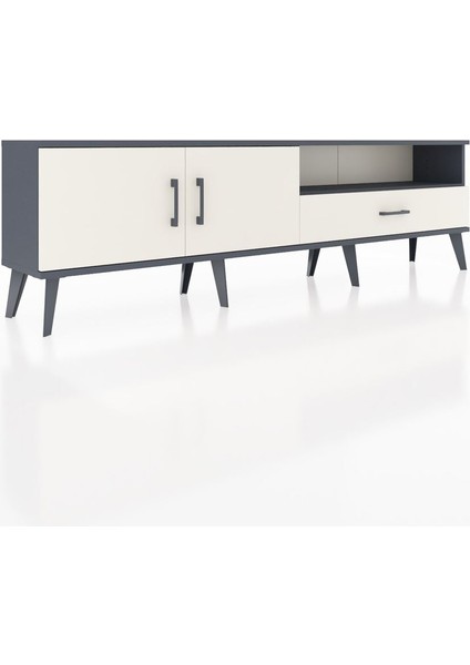 Arges Tv Ünitesi 2 Raflı Tek Çekmeceli 2 Kapaklı 176X30X51 Antrasit-Aytaşı/aytaşı fiyatları