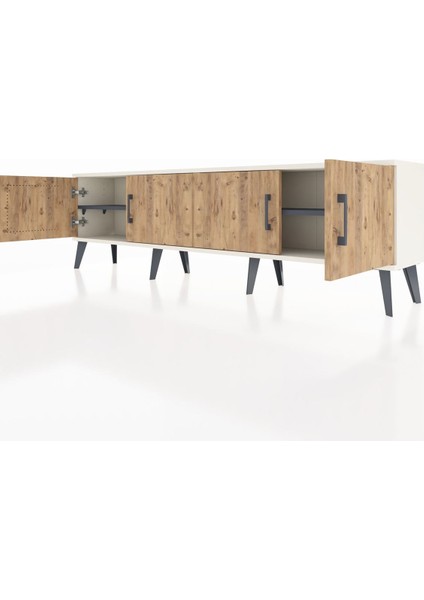 Arges Tv Ünitesi 2 Raflı 4 Kapaklı 176X30X51 Aytaşı-Çam/antrasit fırsatları