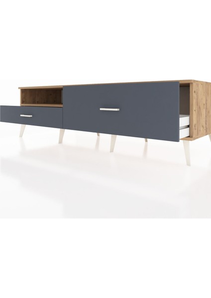 Kronos Tv Ünitesi Tek Raflı 2 Çekmeceli 176X59X51 Çam-Çam/antrasit fırsatları
