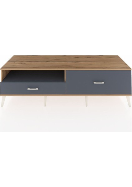 Kronos Tv Ünitesi Tek Raflı 2 Çekmeceli 176X59X51 Çam-Antrasit/antrasit