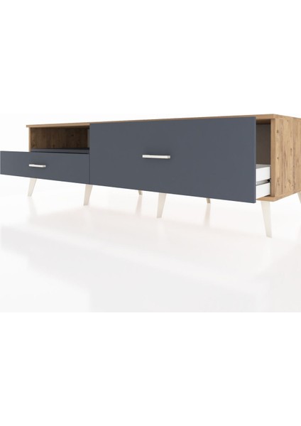 Kronos Tv Ünitesi Tek Raflı 2 Çekmeceli 176X59X51 Çam-Antrasit/antrasit fırsatları