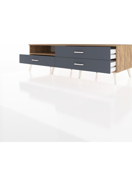 Kronos Tv Ünitesi Tek Raflı 3 Çekmeceli 176X59X51 Çam-Çam/antrasit modelleri