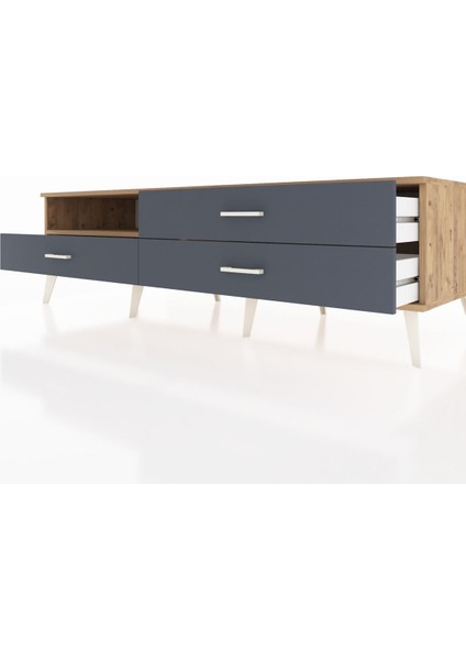 Kronos Tv Ünitesi Tek Raflı 3 Çekmeceli 176X59X51 Çam-Çam/antrasit fırsatları