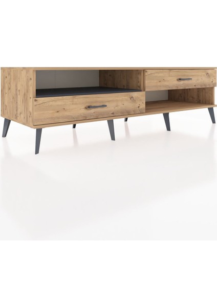 Kronos Tv Ünitesi Tek Raflı 2 Çekmeceli 176X59X51 Çam-Antrasit/çam fiyatları