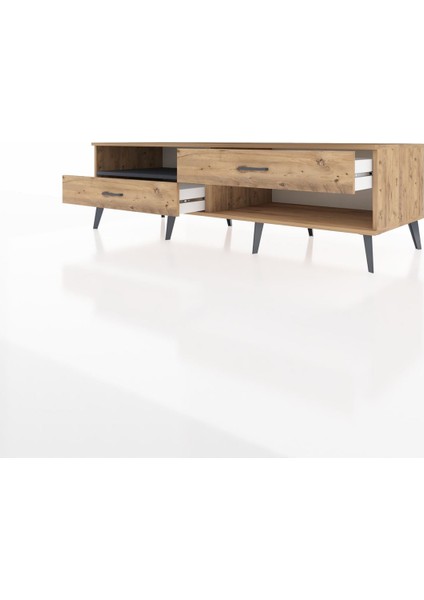 Kronos Tv Ünitesi Tek Raflı 2 Çekmeceli 176X59X51 Çam-Antrasit/çam modelleri