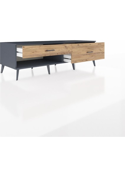 Kronos Tv Ünitesi 2 Çekmeceli 176X59X51 Antrasit-Antrasit/çam indirimleri