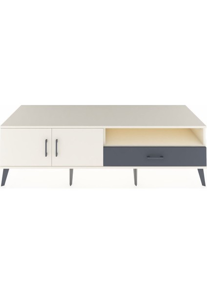 Kronos Tv Ünitesi 2 Raflı Tek Çekmeceli 2 Kapaklı 176X59X51 Aytaşı-Aytaşı/antrasit