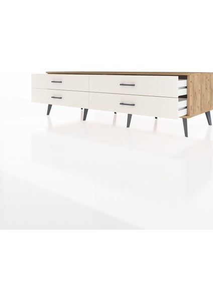 Kronos Tv Ünitesi 4 Çekmeceli 176X59X51 Çam-Çam/aytaşı modelleri