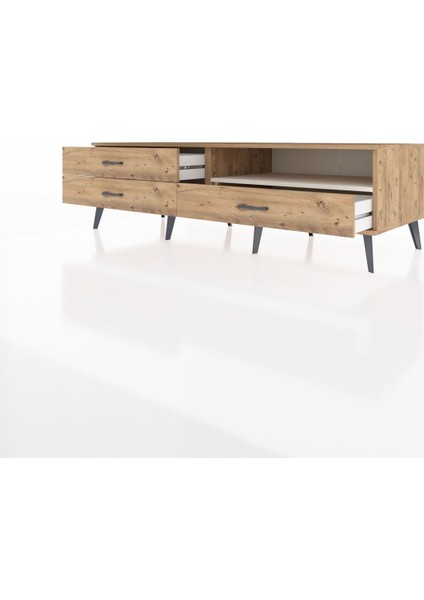 Kronos Tv Ünitesi Tek Raflı 3 Çekmeceli 176X59X51 Çam-Aytaşı/çam modelleri