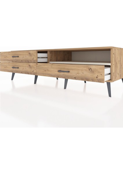 Kronos Tv Ünitesi Tek Raflı 3 Çekmeceli 176X59X51 Çam-Aytaşı/çam fırsatları