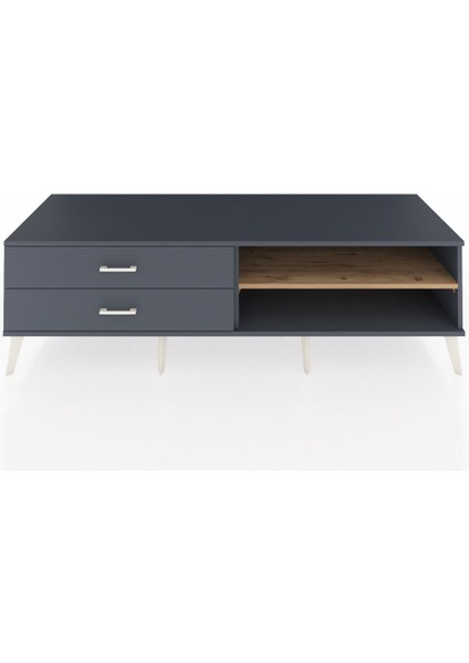 Kronos Tv Ünitesi Tek Raflı 2 Çekmeceli 176X59X51 Antrasit-Çam/antrasit