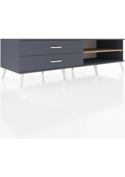 Kronos Tv Ünitesi Tek Raflı 2 Çekmeceli 176X59X51 Antrasit-Çam/antrasit fiyatları