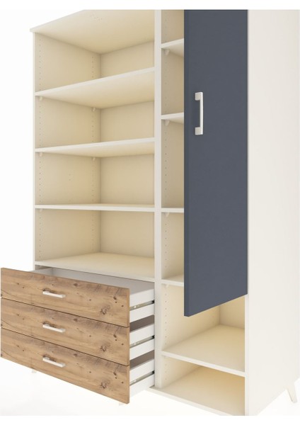 Kronos Dolap 9 Raflı 3 Çekmeceli Tek Kapaklı 132X59X195 Aytaşı-Antrasit/çam fırsatları