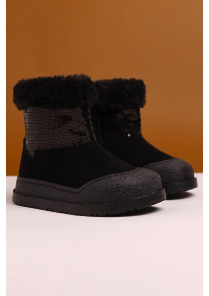 Hanne Siyah Süet Pullu Içi Kürklü Çocuk Bot fiyatları