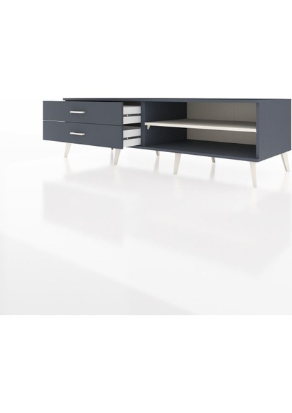 Kronos Tv Ünitesi Tek Raflı 2 Çekmeceli 176X59X51 Antrasit-Aytaşı/antrasit modelleri