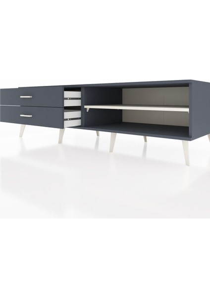 Kronos Tv Ünitesi Tek Raflı 2 Çekmeceli 176X59X51 Antrasit-Aytaşı/antrasit fırsatları