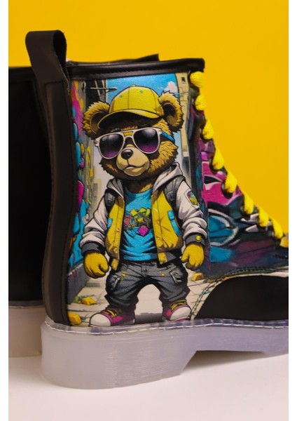 Denis Siyah Çizgi Karakter Baskılı Bağcıklı Çocuk Bot fırsatları