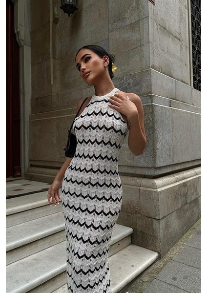 Melina Ajurlu Halter Yaka Elbise 2774