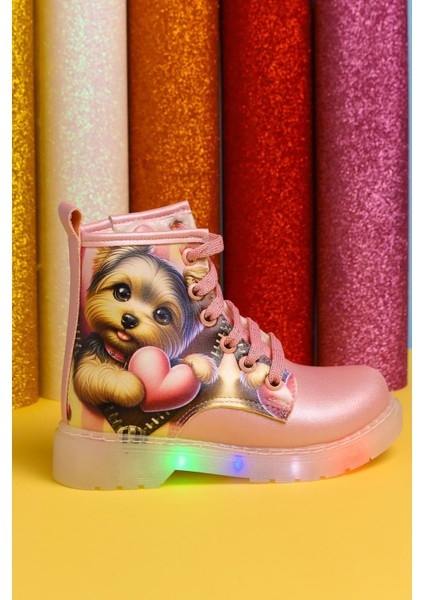 Liselle Pembe Çizgi Karakter Baskılı Bağcıklı Çocuk Bot fiyatları