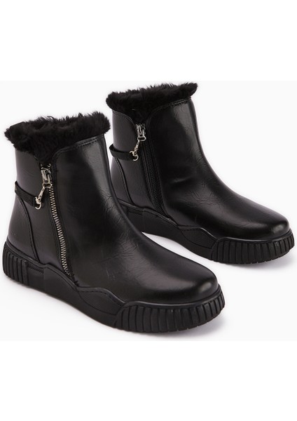 Sora Siyah Kürklü Fermuarlı Kadın Spor Bot fiyatları