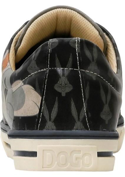 Kadın Vegan Deri Siyah Sneakers - Warner Bros Bugs Bunny Playful Bugs Tasarım indirimleri