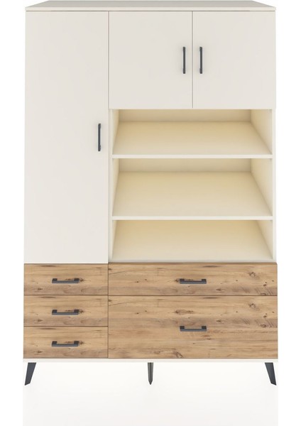 Kronos Dolap 9 Raflı 5 Çekmeceli 3 Kapaklı 132X59X195 Aytaşı-Aytaşı/çam