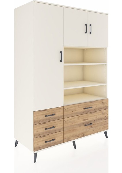 Kronos Dolap 9 Raflı 5 Çekmeceli 3 Kapaklı 132X59X195 Aytaşı-Aytaşı/çam fiyatları