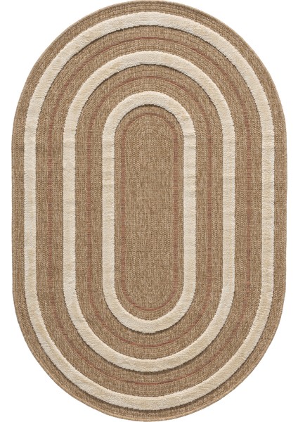 Marakeş Taba Oval Halı Salon Oturma Odası Çocuk Odası Yatak Odası Halısı 675O