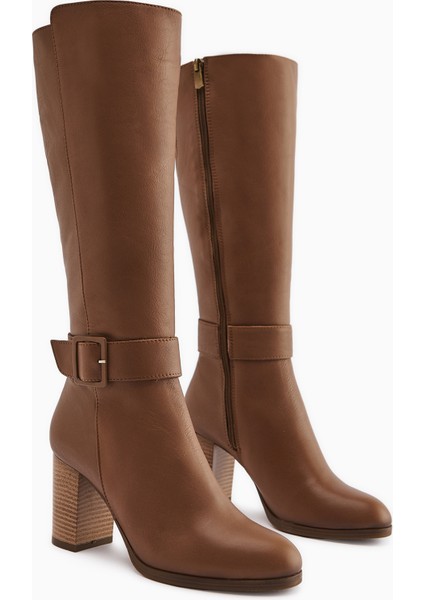 Jeen Hakiki Deri Taba Topuklu Kadın Çizme modelleri