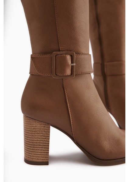 Jeen Hakiki Deri Taba Topuklu Kadın Çizme fırsatları