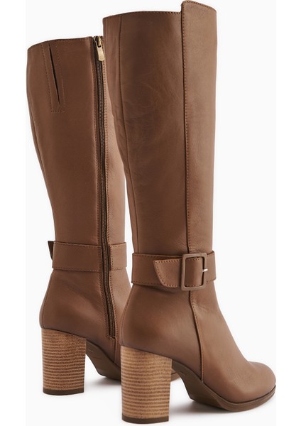 Jeen Hakiki Deri Taba Topuklu Kadın Çizme indirimleri