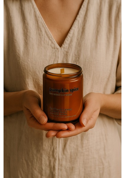 : Pumpkin Spice : Amber Cam Kavanozda : Kokulu Soya Mum (Balkabağı, Tarçın, Portakal, Hindistan Cevizi, Karamel) modelleri