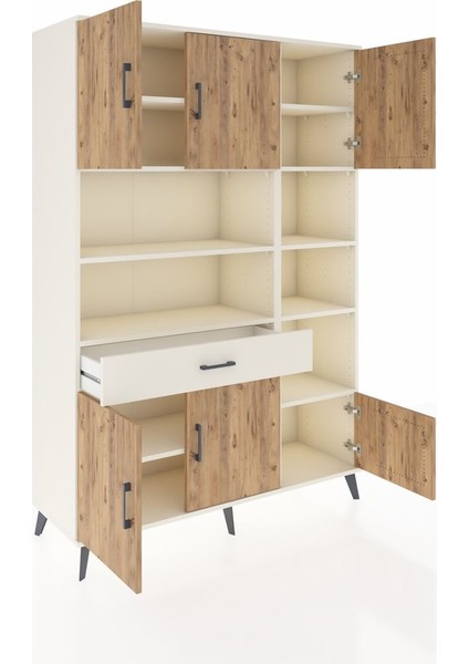 Hyperion Dolap 10 Raflı Tek Çekmeceli 6 Kapaklı 132X44X195 Aytaşı-Çam/aytaşı indirimleri