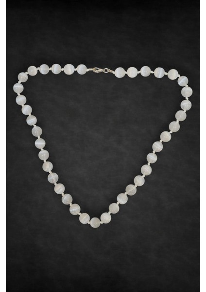 10MM Beyaz Selenit Kolye 340-2 indirimleri