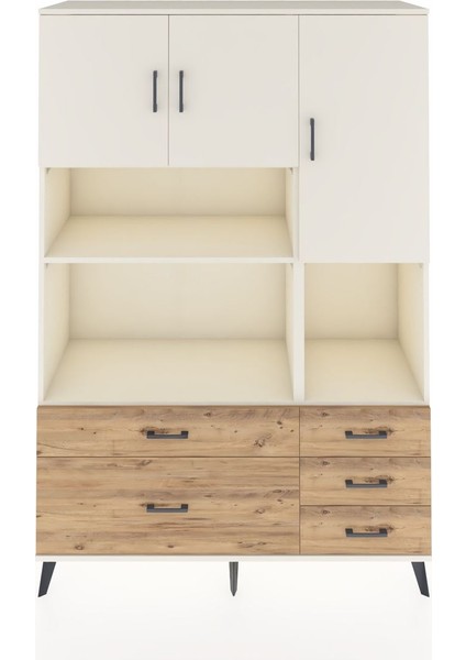 Hyperion Dolap 8 Raflı 5 Çekmeceli 3 Kapaklı 132X44X195 Aytaşı-Aytaşı/çam