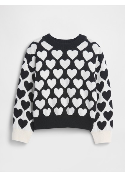 Kız Bebek Siyah Intarsia Kazak