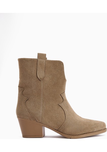 Erica Vizon Süet Topuklu Western Kadın Bot
