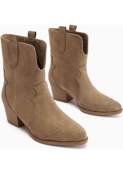 Erica Vizon Süet Topuklu Western Kadın Bot fiyatları